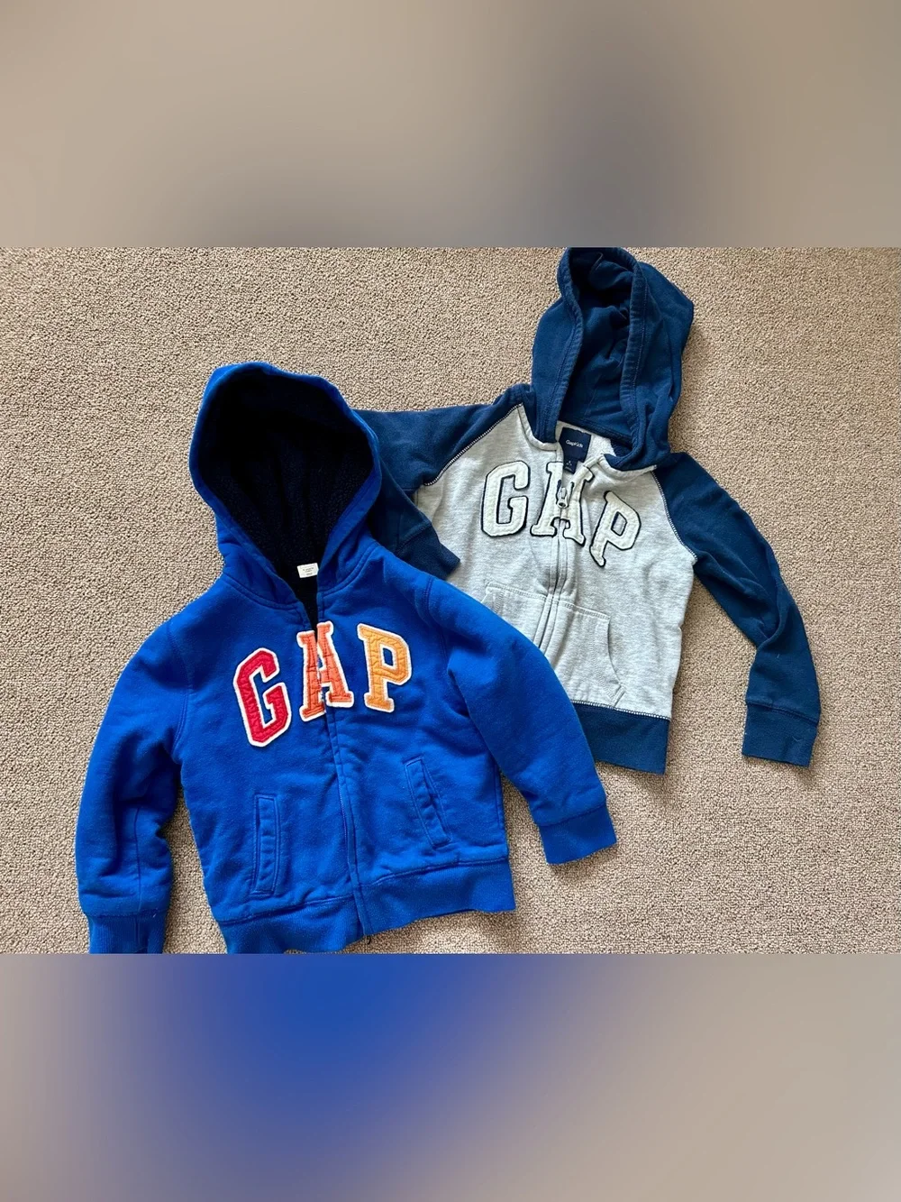 2 GAP hoodie sweatshirts - size 5 and size S (6-7)